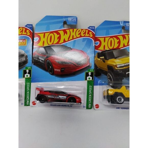 Hot Wheels Green Speed Lot of 4 Includes Hummer Nissan Leaf Ford Mustang Audi - Picture 4 of 5